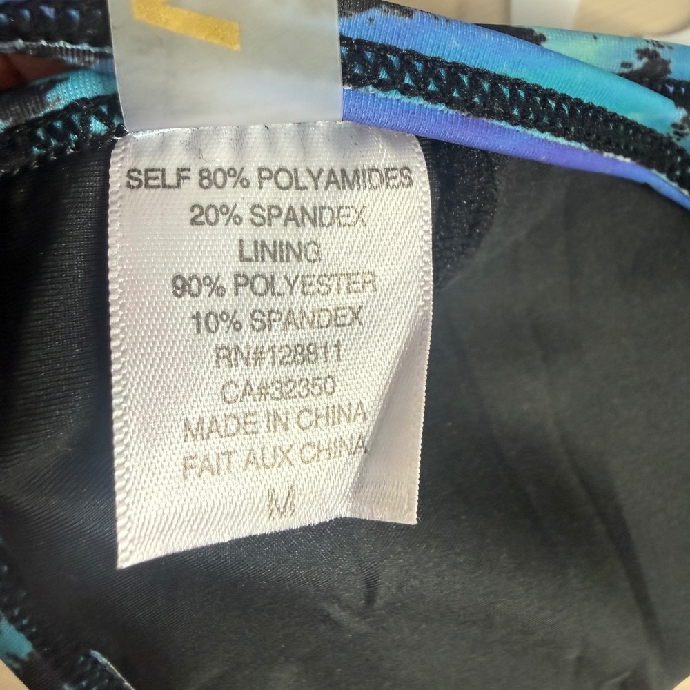 Perfect Vacation Blue Tiger Animal Print Triangle Bikini Top Medium NWT - Picture 3 of 3